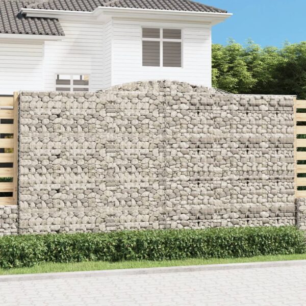 Gabion bågformad 400x30x220/240 cm galvaniserat järn