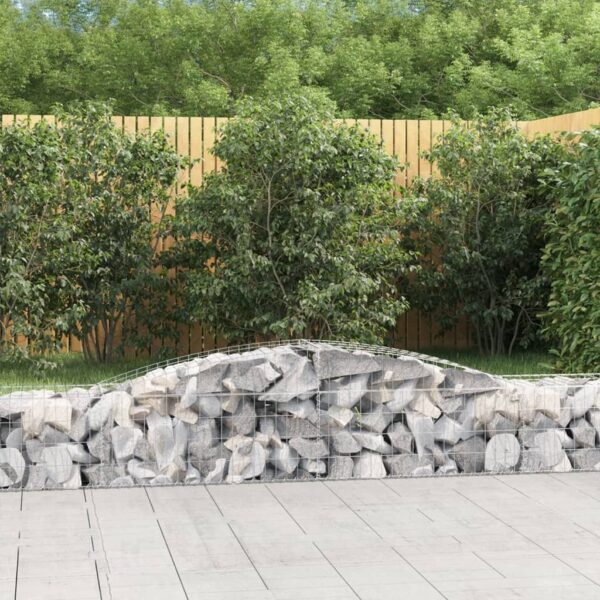 Gabion bågformad 400x50x40/60 cm galvaniserat järn