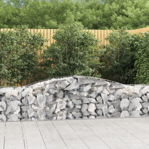 Gabion bågformad 400x50x60/80 cm galvaniserat järn