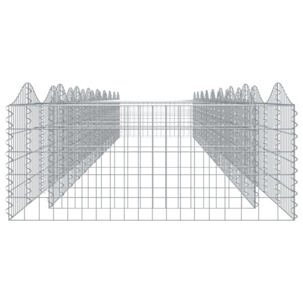 Upphöjd planteringsgabion 800x100x50 cm galvaniserat järn - Bild 4