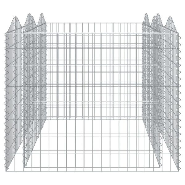 Upphöjd planteringsgabion 200x100x100 cm galvaniserat järn - Bild 4