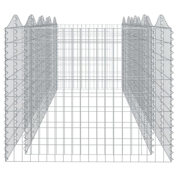 Upphöjd planteringsgabion 400x100x100 cm galvaniserat järn - Bild 4