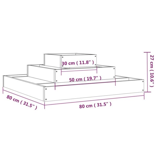 Odlingslåda 80x80x27 cm massiv douglas - Bild 7