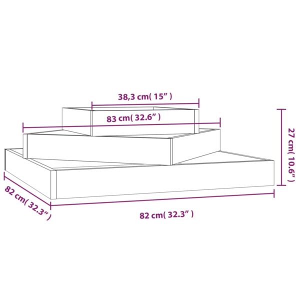 Odlingslåda svart 83x83x27 cm massiv furu - Bild 6