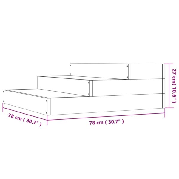 Odlingslåda svart 78x78x27 cm massiv furu - Bild 7