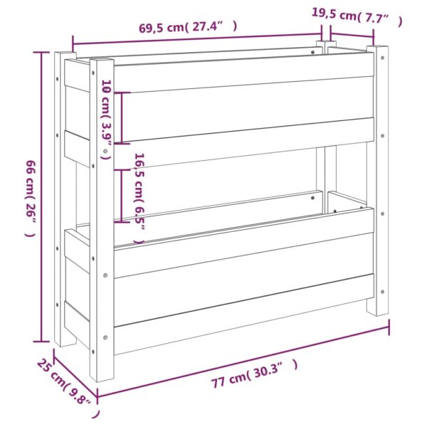 Odlingslåda 77x25x66 cm massiv furu - Bild 9