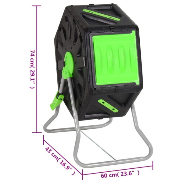 Roterande kompost 60x43x74 cm 70 L polypropen - Bild 9