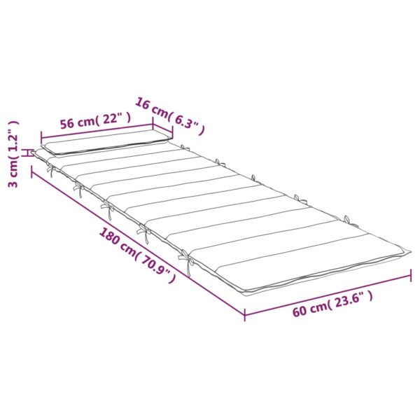 Dyna till solsäng antracit 180x60x3 cm oxfordtyg - Bild 9