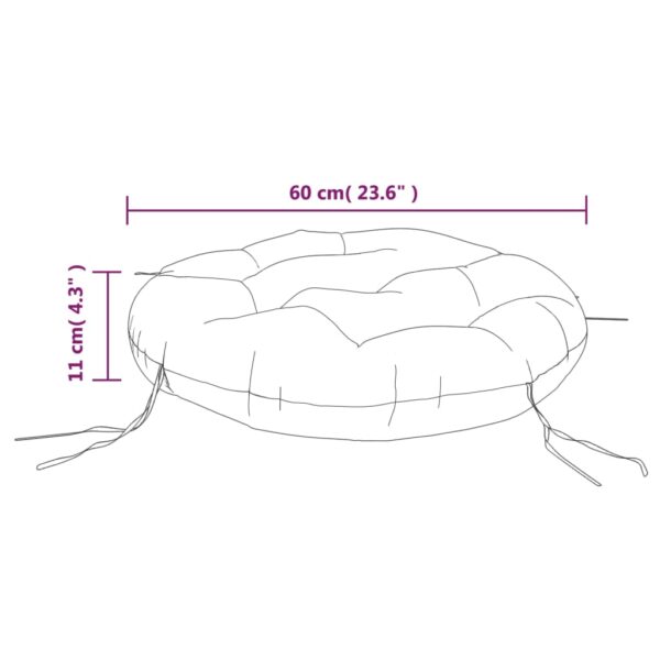 Rund dyna gräddvit Ø 60 x11 cm oxfordtyg - Bild 7