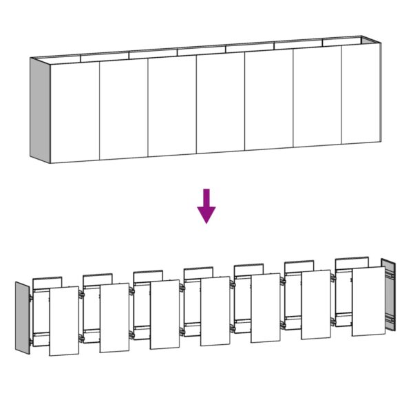 Odlingslåda 280x40x80 cm rosttrögt stål - Bild 6