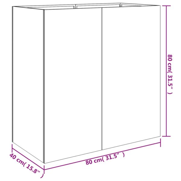 Odlingslåda 40x80x80 cm rosttrögt stål - Bild 8