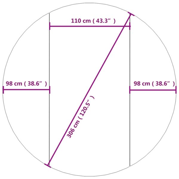 Bottenmatta ljusgrå Ø306 cm polyester geotextil - Bild 7