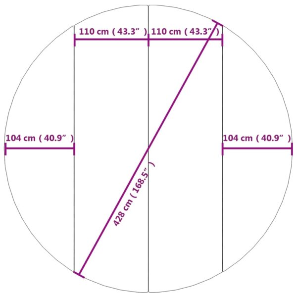 Bottenmatta ljusgrå Ø428 cm polyester geotextil - Bild 7