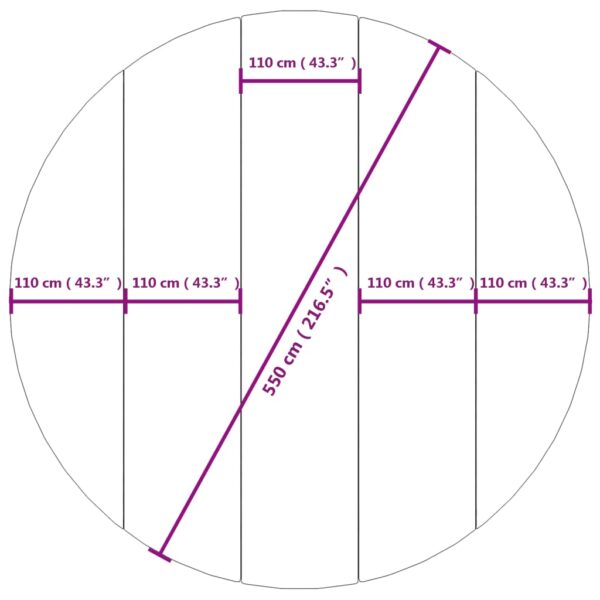 Bottenmatta ljusgrå Ø550 cm polyester geotextil - Bild 7