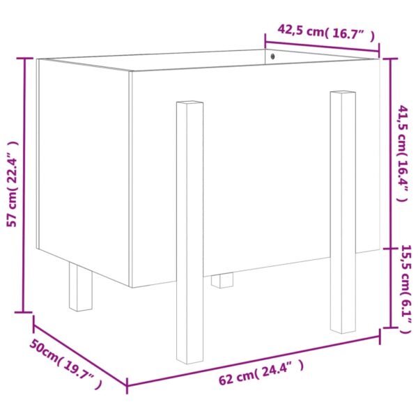 Odlingslåda 62x50x57 cm svart massiv furu - Bild 9