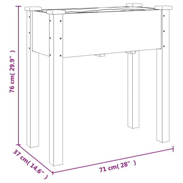 Odlingslåda med foder 71x37x76 cm massivt granträ - Bild 8