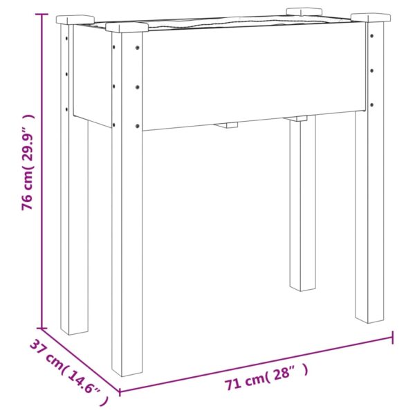 Odlingslåda med foder brun 71x37x76 cm massivt granträ - Bild 8