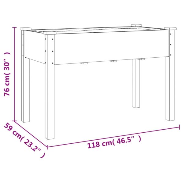 Odlingslåda med foder 118x59x76 cm massivt granträ - Bild 8