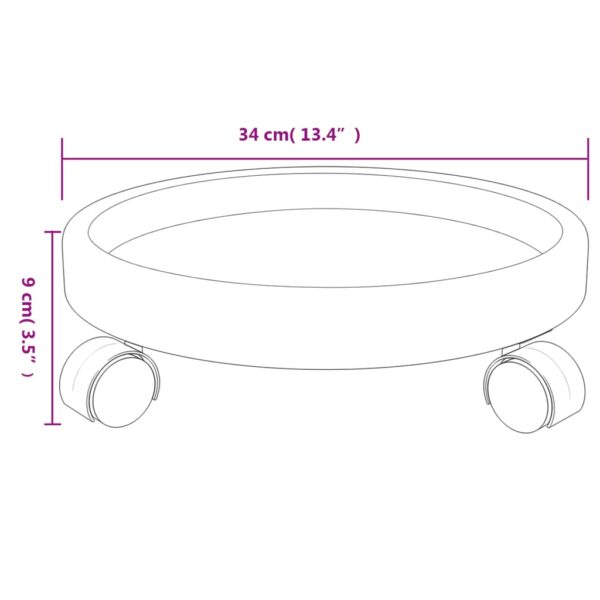 Blomvagnar med hjul 2 st grå diameter 34 cm 35 kg - Bild 9