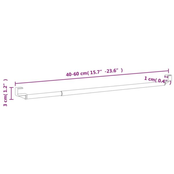 Gardinskenor 2 st vit och silver 40-60 cm aluminium - Bild 7