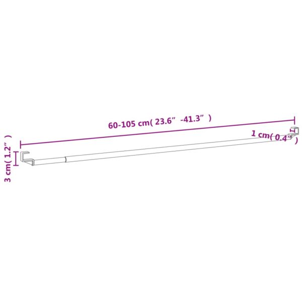 Gardinskenor 2 st vit och silver 60-105 cm aluminium - Bild 7