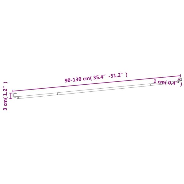 Gardinskenor 2 st vit och silver 90-130 cm aluminium - Bild 7