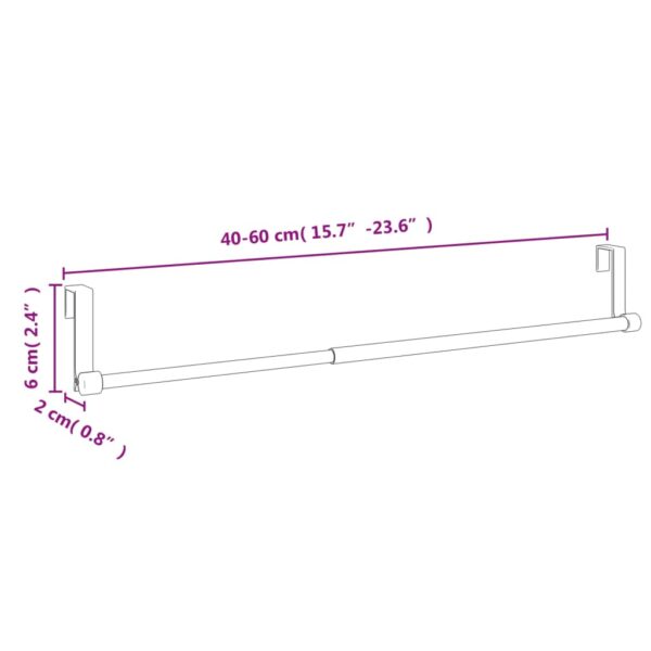 Gardinskenor 2 st vit och silver 40-60 cm aluminium - Bild 7