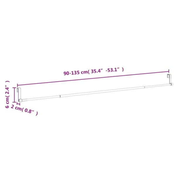 Gardinskenor 2 st vit och silver 90-135 cm aluminium - Bild 7