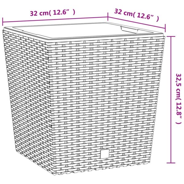 Blomkruka med avtagbar insida antracit 21/32 L PP-rotting - Bild 7