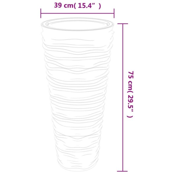 Blomkruka avtagbar insida antracit 18/45 L PP räfflad - Bild 6