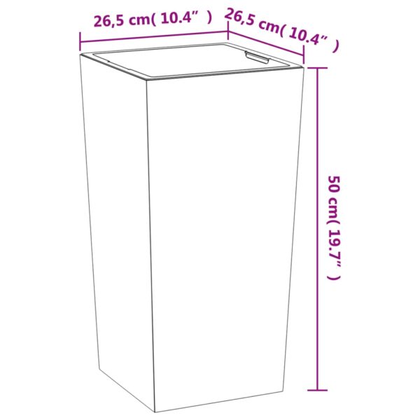 Blomkruka avtagbar insida antracit 11/26,5 L PP betonglook - Bild 7