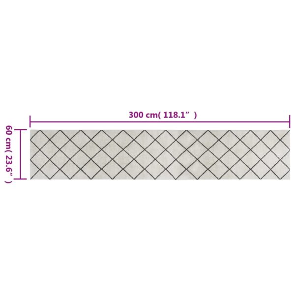 Köksmatta maskintvättbar kvadratrutig 60x300 cm sammet - Bild 5