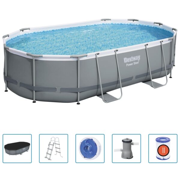 Bestway Poolset Power Steel oval 488x305x107 cm - Bild 2