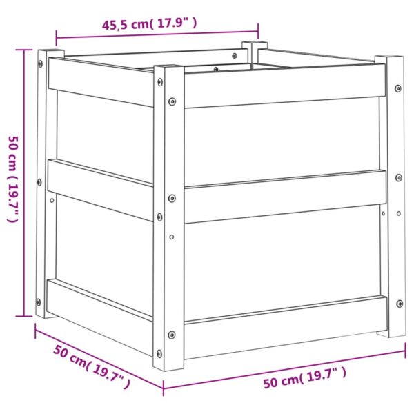 Odlingslåda vaxbrun 50x50x50 cm massiv furu - Bild 11