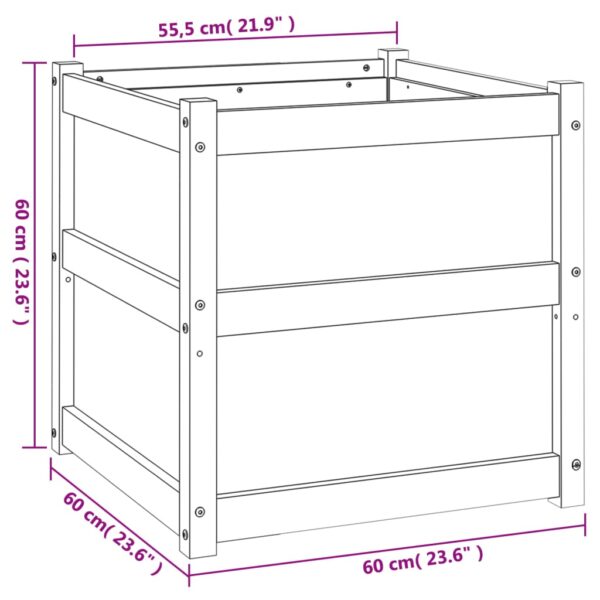 Odlingslåda 60x60x60 cm massiv douglasträ - Bild 11