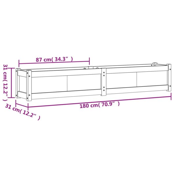 Odlingslåda 180x31x31 cm massivt douglasträ - Bild 11