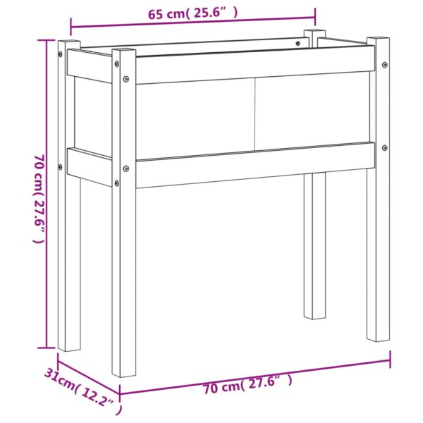 Odlingslåda med ben 70x31x70 cm massiv furu - Bild 11