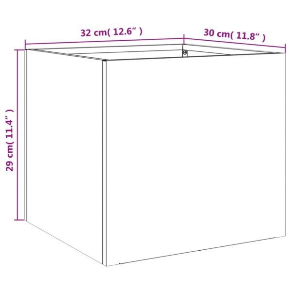 Odlingslåda vit 32x30x29 cm kallvalsat stål - Bild 11