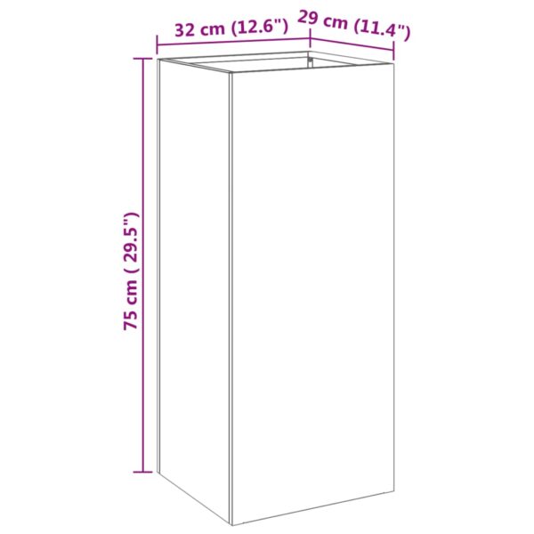 Odlingslåda silver 32x29x75 cm rostfritt stål - Bild 10