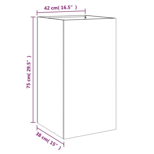 Odlingslåda svart 42x38x75 cm kallvalsat stål - Bild 10