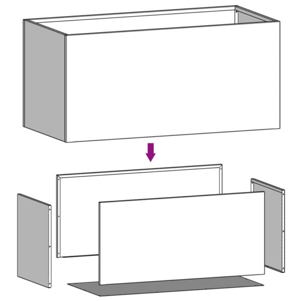 Odlingslåda svart 62x30x29 cm kallvalsat stål - Bild 11