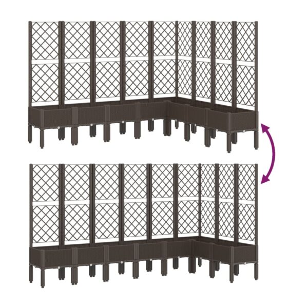 Odlingslåda med spaljé brun 200x160x142 cm PP - Bild 6