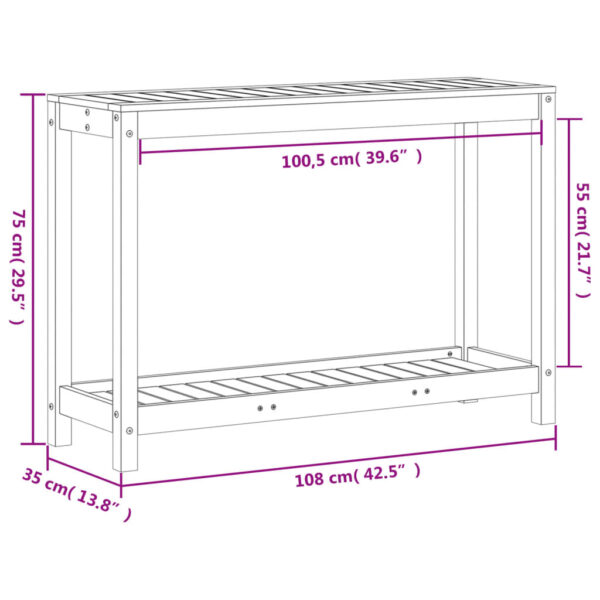 Växtbord med hylla 108x35x75 cm massiv impregnerad furu - Bild 10