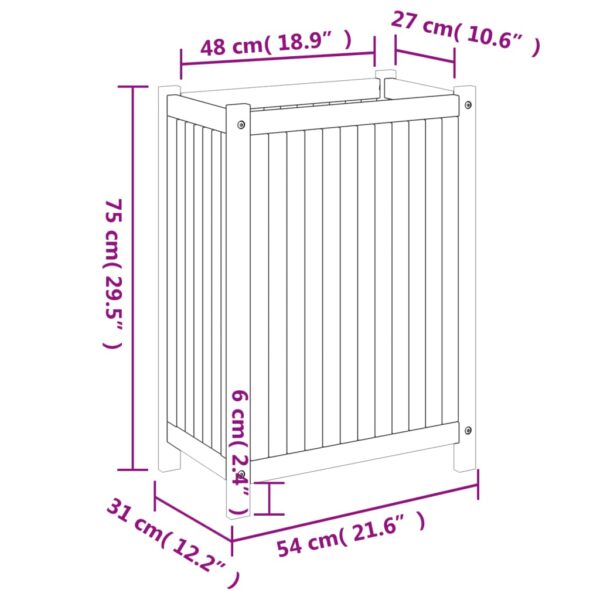 Odlingslåda med foder 54x31x75 cm massivt akaciaträ - Bild 9