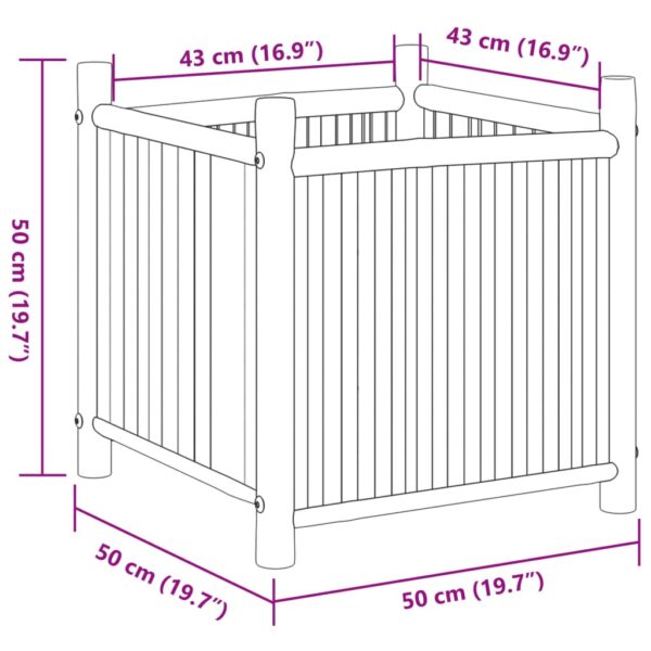 Odlingslåda 50x50x50 cm bambu - Bild 8