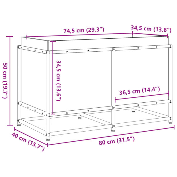 Odlingslåda vaxbrun 80x40x50 cm massiv furu - Bild 10