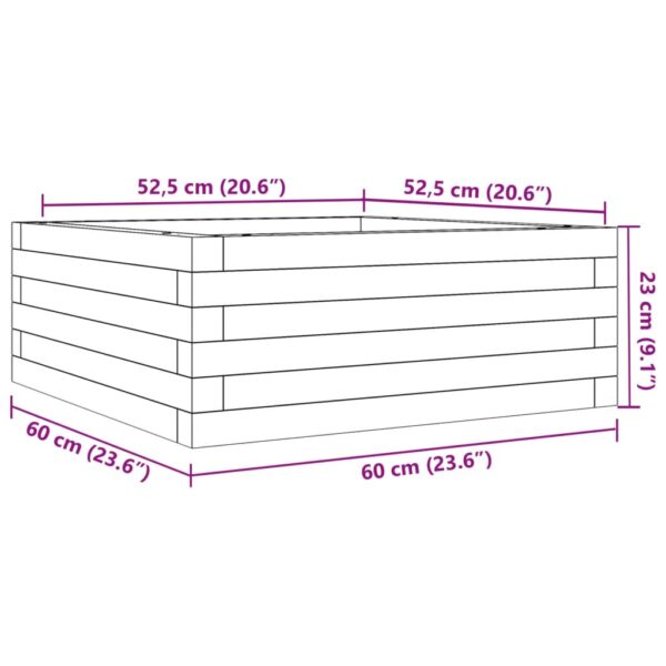 Odlingslåda 60x60x23 cm vit massiv furu - Bild 10