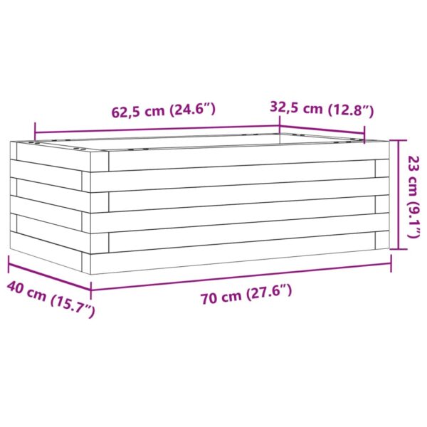 Odlingslådor vit 70x40x23 cm massiv furu - Bild 10