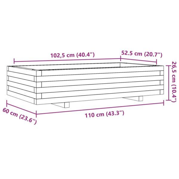 Odlingslåda 110x60x26,5 cm massivt furuträ - Bild 10