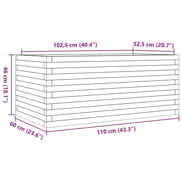 Odlingslåda vaxbrun 110x60x46 cm massiv furu - Bild 10